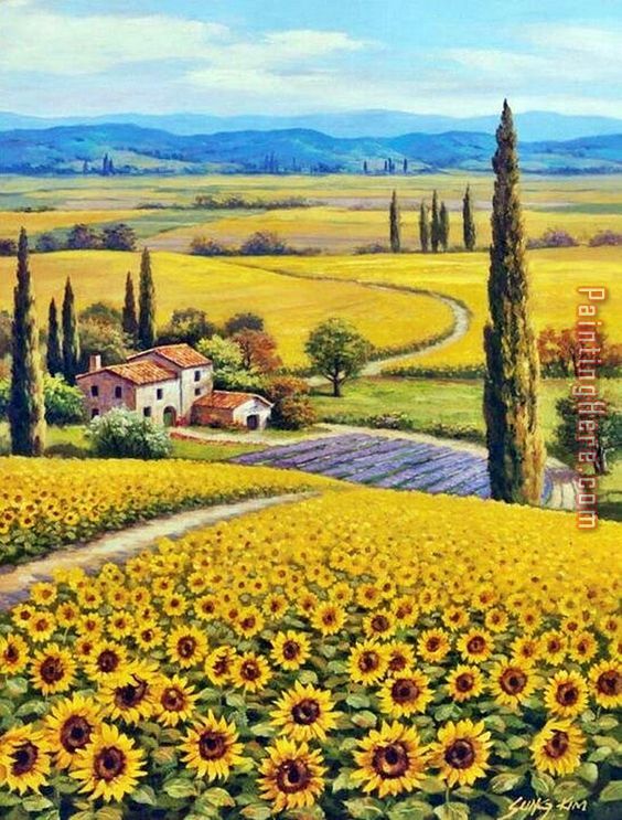 The Golden Hills of Tuscany painting - Sung Kim The Golden Hills of Tuscany art painting The Golden Hills of Tuscany painting - Sung Kim The Golden Hills of Tuscany art painting